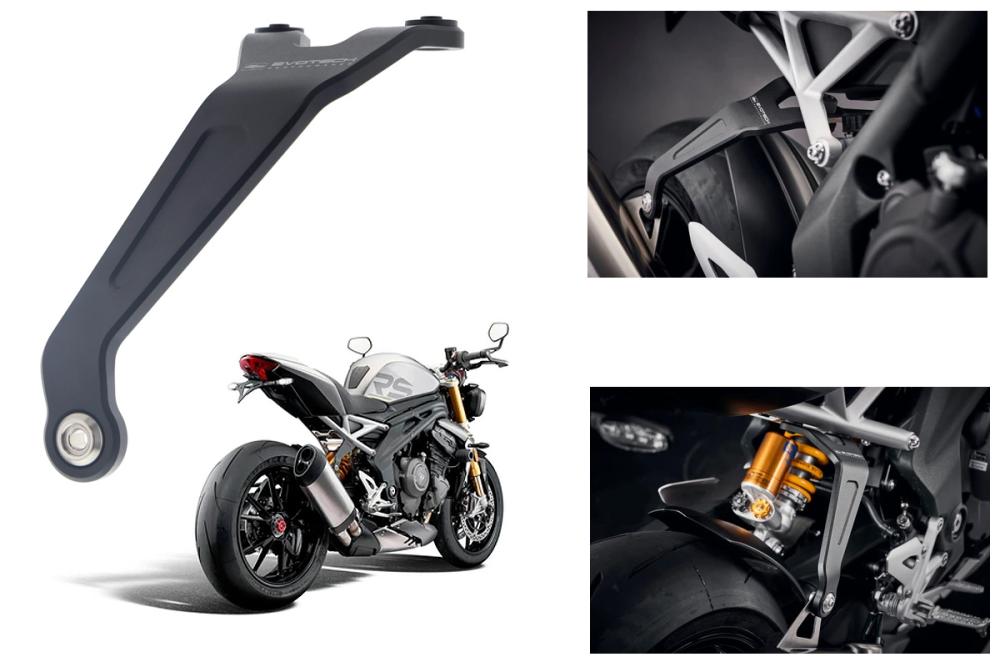 Triumph Speed Triple 1200 RS exhaust bracket from 2021 - Evotech Performance